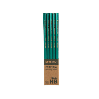 晨光2B六角木杆铅笔 学生经典绿杆考试涂卡铅笔 美术素描绘图木质铅笔 10支装AWP35715